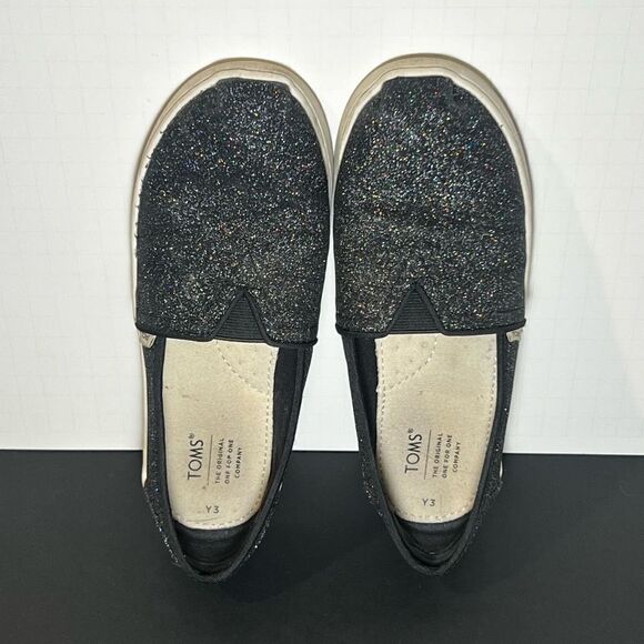 Girls TOMS Glitter Print Slip On Flat Shoes / Size 3 - Picture 6 of 9